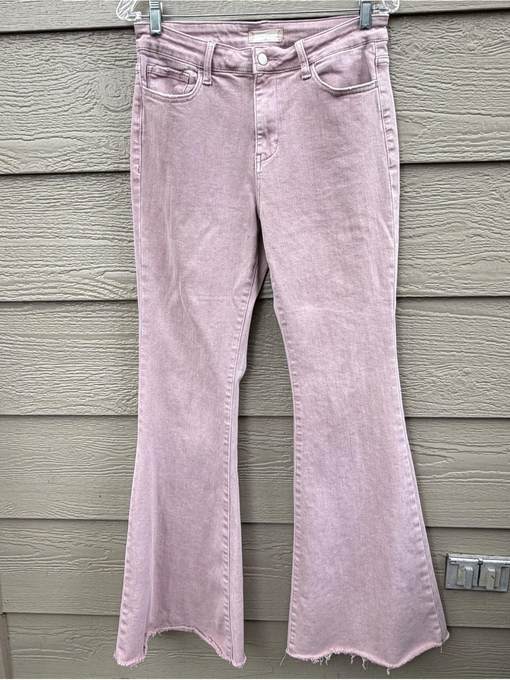 Altar'd State Flares Bell Bottoms Stretch Pants Women Size 29 Pink Zip Fly 29x33 - Picture 2 of 10
